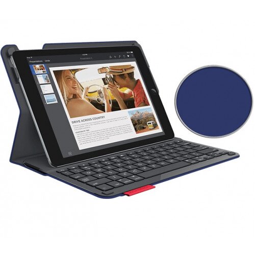 Logitech Type+ Case with Integrated Bluetooth keyboard for iPad Air 2 - Dark Blue