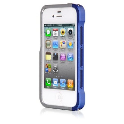 LUXA2 Alum Armor iPhone 4S Bumper Case - Blue/Silver