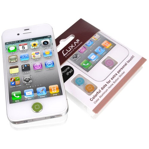 LUXA2 Color Aluminum Home Button Sticker for iPhone, iPad - Green / Purple / Skin