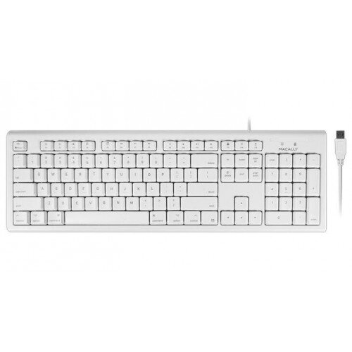 Macally 104 Key Full Size USB Keyboard for Mac - White