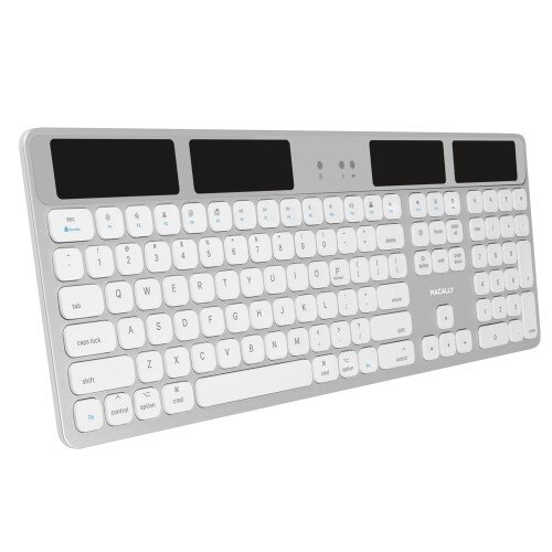 Macally Aluminum Solar Powered Slim Bluetooth Keyboard for Mac