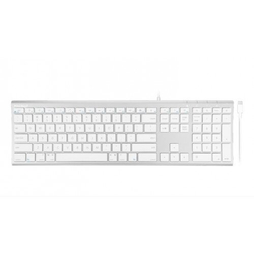 Macally Aluminum Ultra Slim USB-C Wired keyboard for Mac and PC