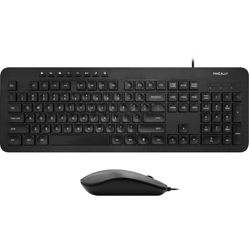 Macally Wired Keyboard and Mouse Combo for PC