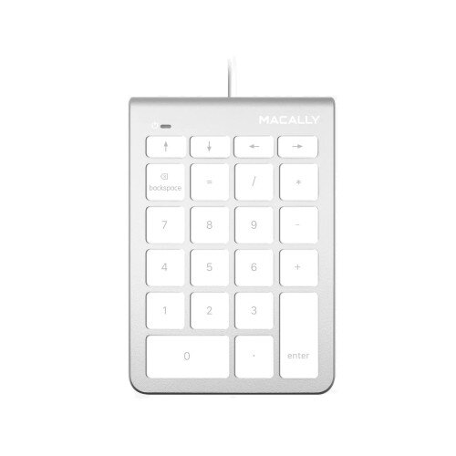 Macally USB C Number Pad for Mac / PC | 10 Key with Arrow Keys - White