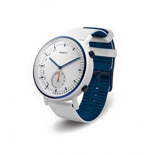 Misfit Command Hybrid Smartwatch - White with White - Navy Silicone Strap