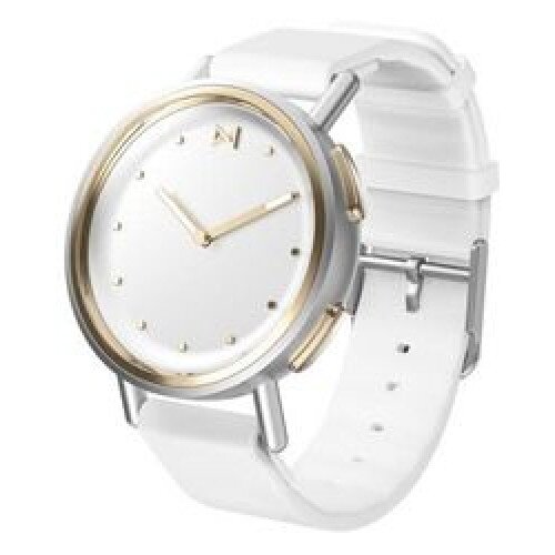 Misfit Path - Hybrid Smartwatch - Stainless Steel with White Sport Strap