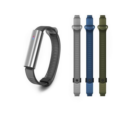 Misfit Ray + Accessory Pack Bundle - Acadia 3-Pack - (Polished) - Stainless Steel - White Sport Band