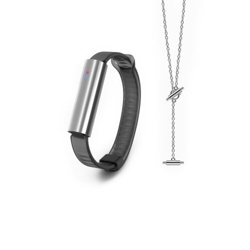 Misfit Ray + Lariat Necklace Bundle - Gold - Black Sport Band with Reflect Accent