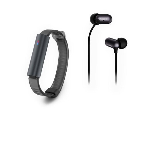 Misfit Ray Sport Band + 1More In-Ear Headphones - Galaxy-Black Sport Band