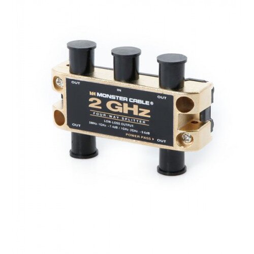 Monster Two GHz Low-Loss RF Splitters for TV and Satellite MKII - 4 Way