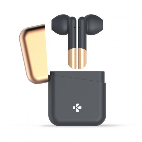 MyKronoz ZeBuds - TWS Wireless Earbuds with Charging Case - Gun