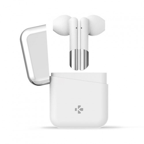 MyKronoz ZeBuds - TWS Wireless Earbuds with Charging Case - White