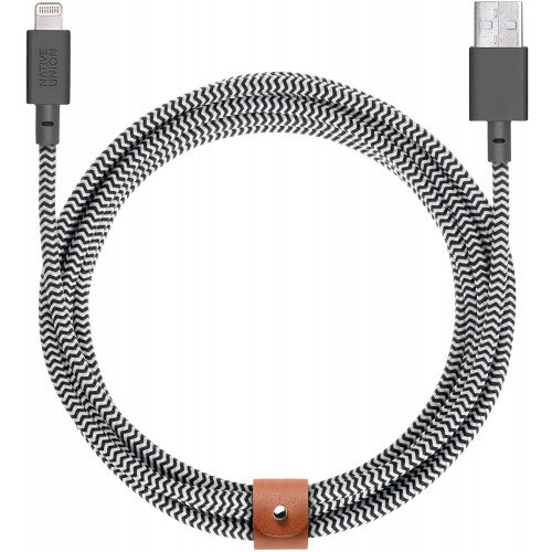 NATIVE UNION Belt Cable XL (USB-A to Lightning) - Zebra