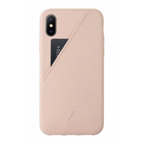 NATIVE UNION Clic Card Protective Leather Case with Card Holder for iPhone XS - Rose
