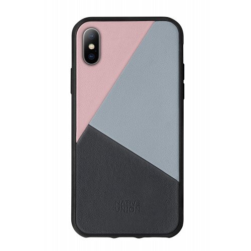 NATIVE UNION Clic Marquetry Leather Color-block Case for iPhone X - Rose