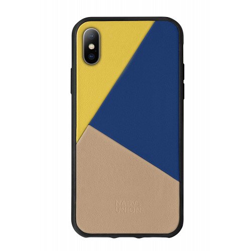 NATIVE UNION Clic Marquetry Leather Color-block Case for iPhone X - Canary
