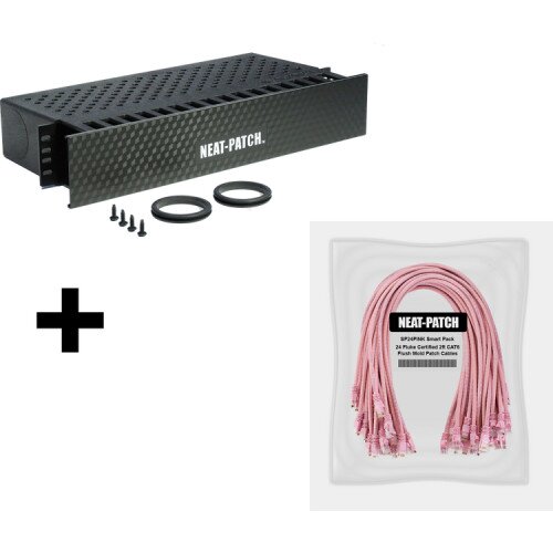 Neat Patch NP2K624 - NP2 Cable Management Bay With 24 Patch Cables - Red