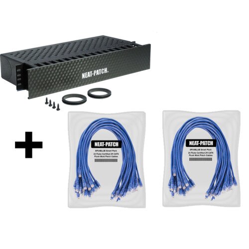 Neat Patch NP2K648 - NP2 Cable Management Bay With 48 Patch Cables - Blue