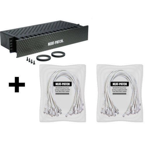 Neat Patch NP2K648 - NP2 Cable Management Bay With 48 Patch Cables - White