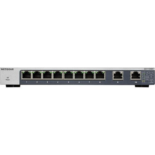 NETGEAR 8-port Gigabit Switches with 10-Gigabit/Multi-Gigabit Uplinks - GS110MX
