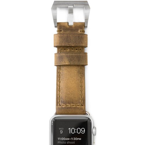 Nomad Strap for Apple Watch - Silver Hardware - 42mm - Amber Gray