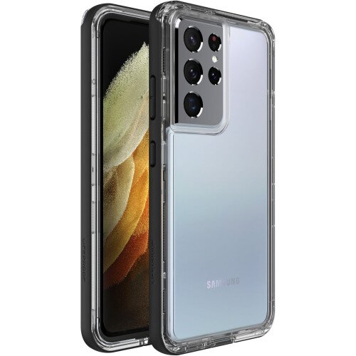 LifeProof Next Antimicrobial Case for Galaxy S21 Ultra 5G - Black Crystal (Clear/Black)