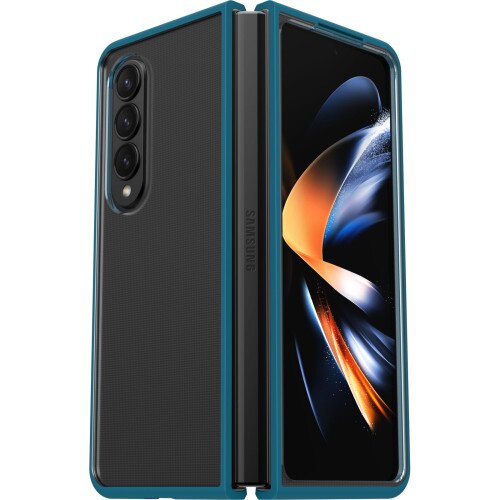 OtterBox Thin Flex Series Antimicrobial Case for Galaxy Z Fold4 - Pacific Reef (Clear/Blue)