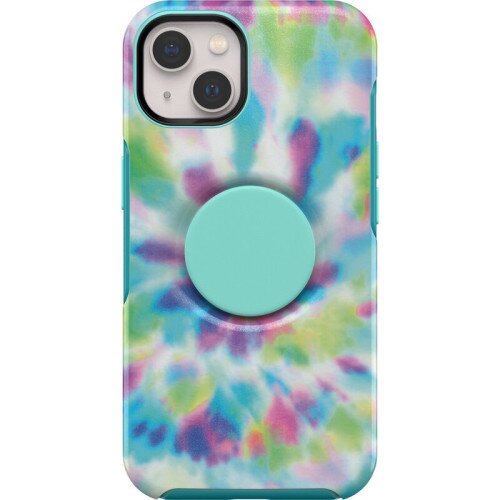 OtterBox iPhone 13 Case Otter + Pop Symmetry Series Antimicrobial - Day Trip Graphic (Green / Blue / Purple)