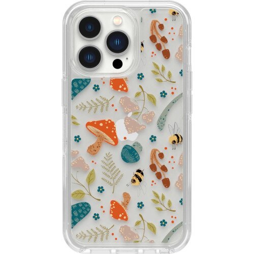 OtterBox iPhone 13 Pro Case Symmetry Series Clear Antimicrobial - Wild Fauna (Clear / Mushroom Graphic)
