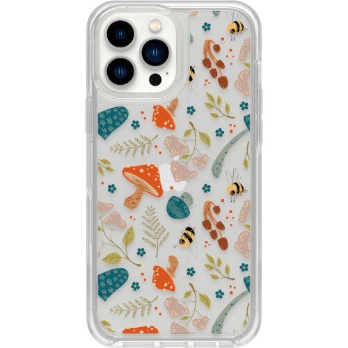 OtterBox iPhone 13 Pro Max Case Symmetry Series Clear Antimicrobial - Wild Fauna (Clear / Mushroom Graphic)