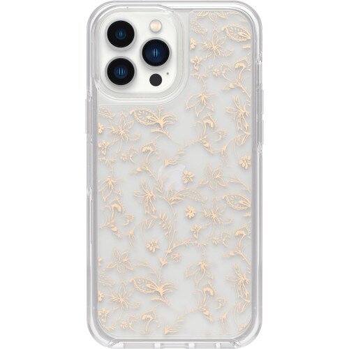 OtterBox iPhone 13 Pro Max Case Symmetry Series Clear Antimicrobial - Wallflower (Clear Graphic)