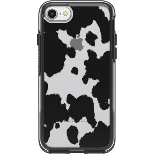 OtterBox Symmetry Series Clear Case for iPhone SE (3rd and 2nd gen) and iPhone 8/7 - Cow Print