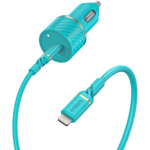 OtterBox Lightning to USB-C Car Charging Kit, 18W - Aqua