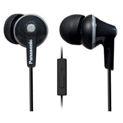 Panasonic ErgoFit RP-TCM125 In-Ear Earbud Headphones with Microphone - Black