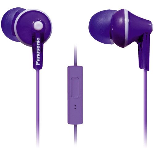 Panasonic ErgoFit RP-TCM125 In-Ear Earbud Headphones with Microphone - Violet