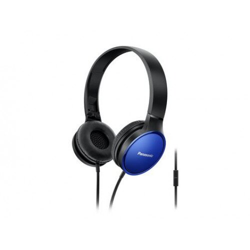 Panasonic Lightweight On-Ear Headphones with Mic and Controller - Blue