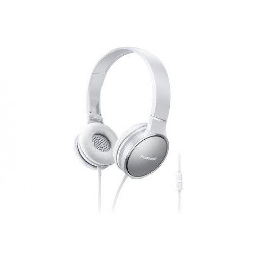 Panasonic Lightweight On-Ear Headphones with Mic and Controller - White