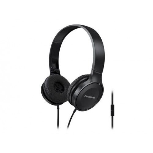 Panasonic Lightweight On-Ear Headphones with Mic + Controller - Black