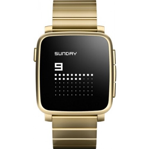Pebble Time Steel Smartwatch - Gold with Stainless Steel Band
