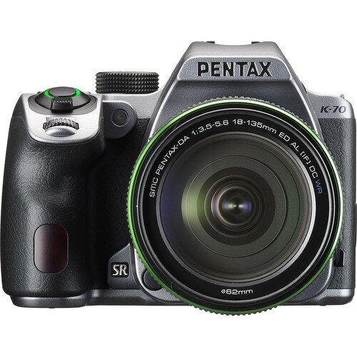 Ricoh Pentax K-70 Digital SLR Camera - w/ DR 18-135mm WR Kit - Silky Silver