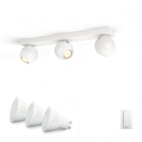 Philips Hue White Ambience Buckram Triple Spotlight - White