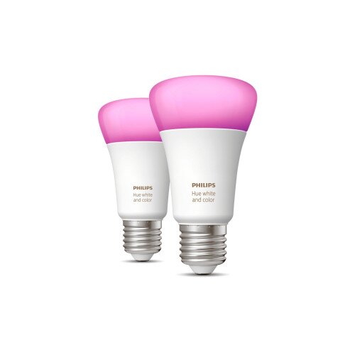 Philips Hue White and Colour Ambiance E27 Smart Bulb - 2 Pack