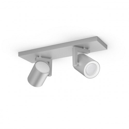 Philips Hue White and Colour Ambience Argenta Double Spotlight - Aluminum