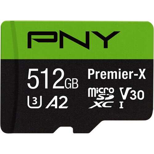 PNY Premier-X Class 10 U3 V30 microSD Flash Memory Card - 512GB