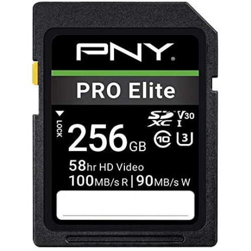 PNY PRO Elite Class 10 U3 V30 SD Flash Memory Card - 256GB