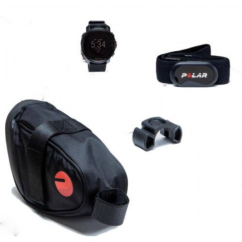Polar Grit X Rugged Multisport GPS Smart Watch - Med/Large - Cycling Bundle - Black & Black