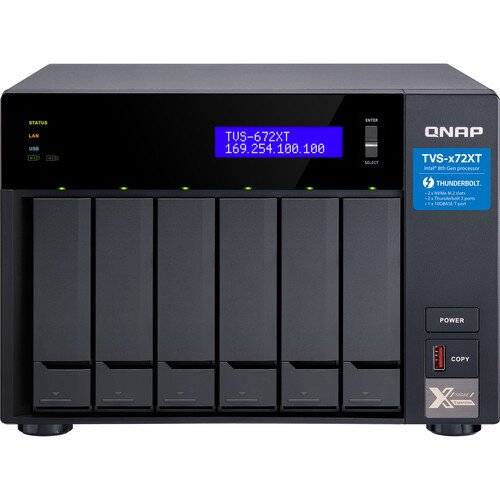 QNAP TVS-672XT 6-Bay NAS Enclosure - Intel Core i3-8100T