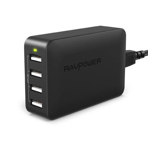 RAVPower 40W 8A 4-Port Desktop Charger - Black