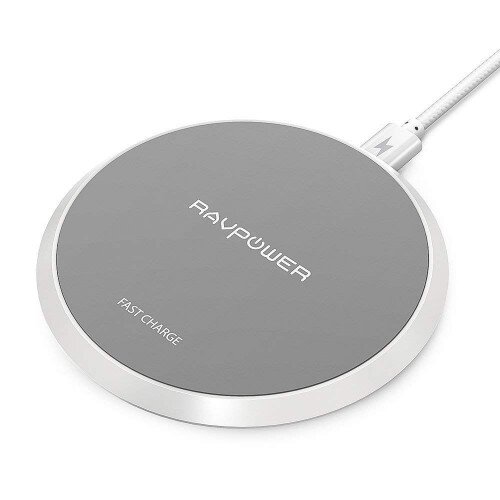 RAVPower Universal Wireless Charger Qi Certified 10W Fast Wireless Charging Pad - White