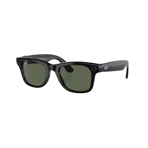 Ray-Ban Meta Wayfarer Sunglasses - Large - G-15 Green - Shiny Black